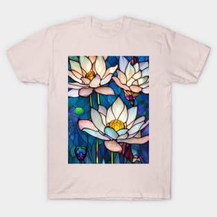 Stained Glass Lotus Flowers T-Shirt